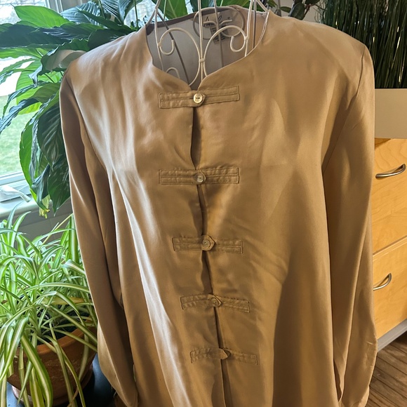Anne Carson vintage 1990’s tan silk tunic - Picture 5 of 5